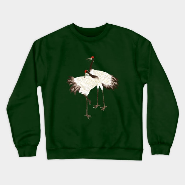 Dancing Cranes Symbols of Beauty and Longevity Crewneck Sweatshirt by LGull2018